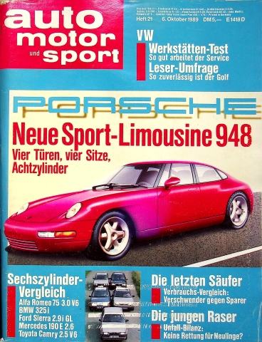 Deckblatt Auto Motor und Sport (21/1989)